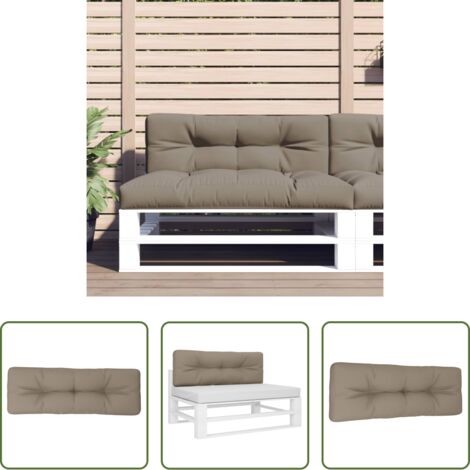 vidaXL Cojín de jardín -  Cojín para sofá de palets de tela gris taupé 120x40x12 cm