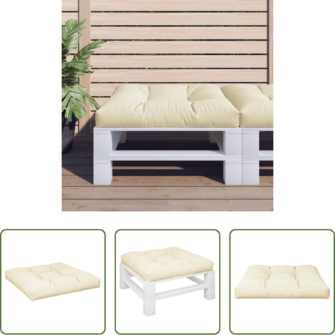 vidaXL Cojín de jardín -  Cojín para sofá de palets tela crema 80x80x12 cm