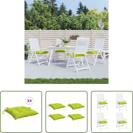 vidaXL Cojín de patio -  Cojines de palets de jardín 4 uds tela Oxford verde 50x50x7 cm