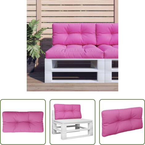 vidaXL Cojín de sofá -  Cojín para palés tela rosa 70x40x12 cm