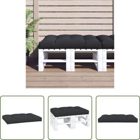 vidaXL Cojín de tela -  Cojín de asiento de jardín de tela negro 120x80x12 cm