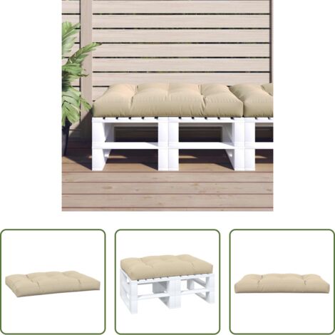 vidaXL Cojín de tela -  Cojín para sofá de palets de tela beige 120x80x12 cm