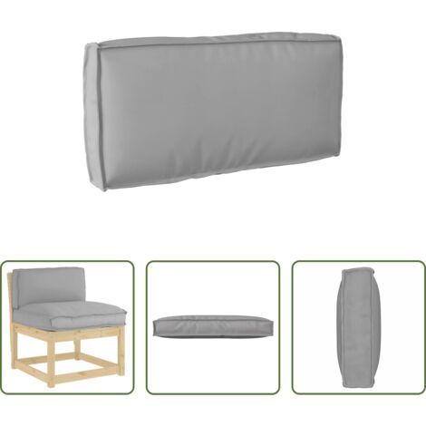 vidaXL Cojín exterior -  Cojín Gris 80 x 40 x 12 cm Tela Oxford