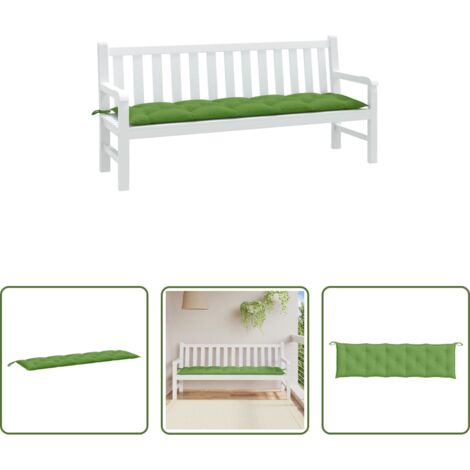 vidaXL Cojín exterior -  Cojín para banco de jardín tela verde melange 180x50x7 cm