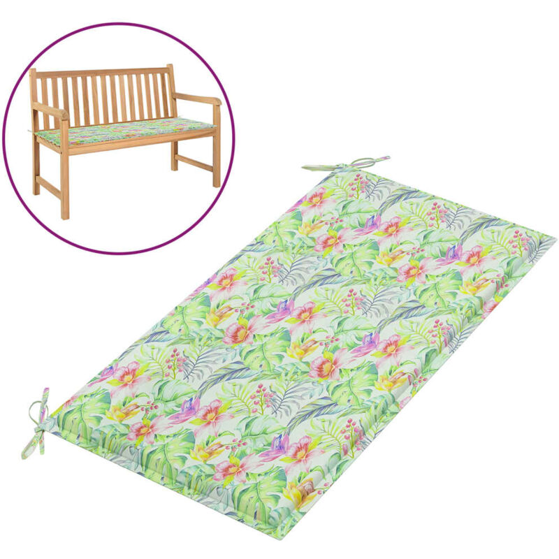 

Cojín para banco de jardín tela estampado de hoja 100x50x4 cm - Multicolor - Vidaxl