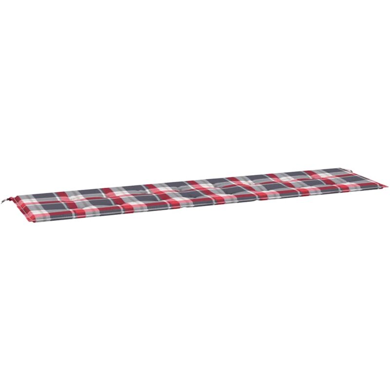 

vidaXL Cojín para banco de jardín tela patrón cuadros rojos 200x50x4cm - Multicolor