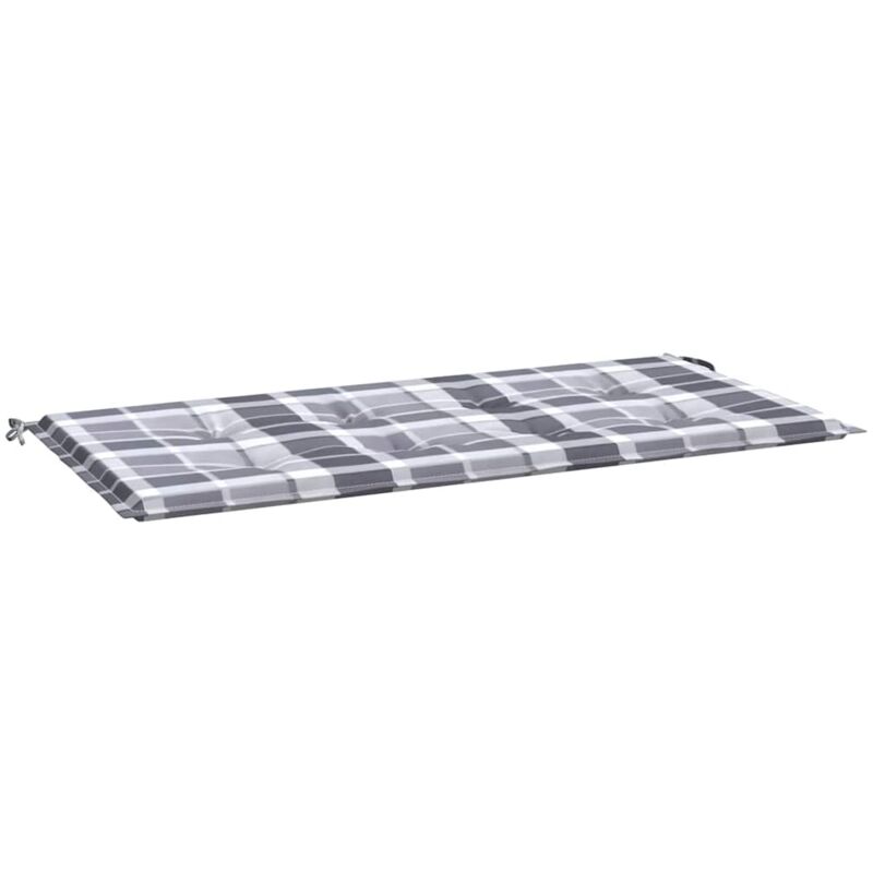 

vidaXL Cojín para banco jardín tela patrón cuadros grises 120x50x4 cm - Multicolor