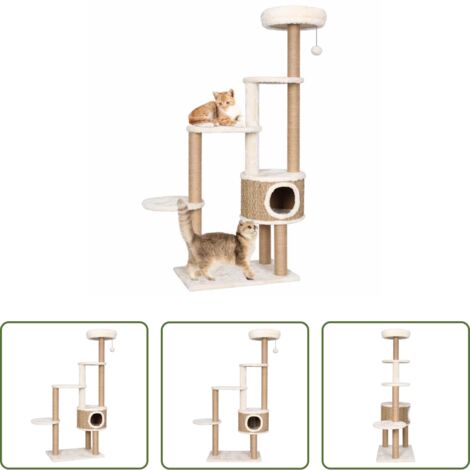 vidaXL Cojín para gatos -  Árbol para gatos cojín lujo poste rascador hierba marina 148 cm