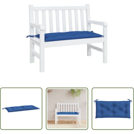 vidaXL Cojín para patio -  Cojín de banco de jardín tela Oxford azul 100x50x7 cm