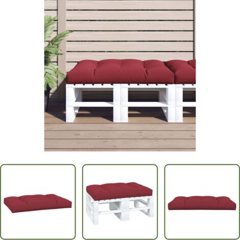 vidaXL Cojín para salón -  Cojín para muebles de palets tela rojo tinto 120x80x12 cm