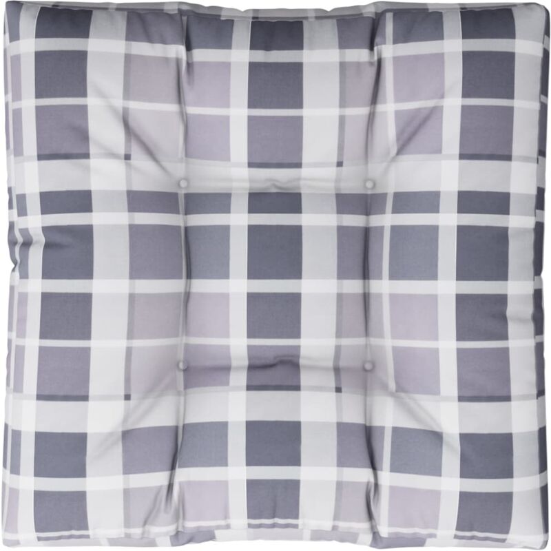 

vidaXL Cojín para sofá de palets estampado a cuadros gris 70x70x12 cm - Multicolor