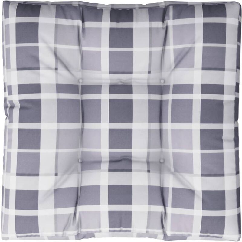 

vidaXL Cojín para sofá de palets estampado a cuadros gris 80x80x12 cm - Multicolor
