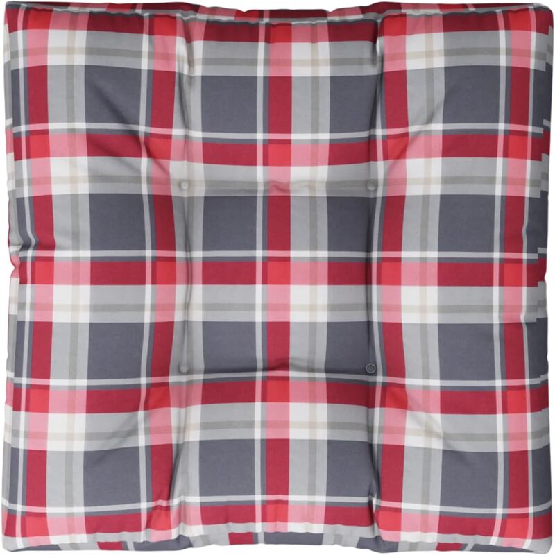 

vidaXL Cojín para sofá de palets estampado a cuadros rojo 70x70x12 cm - Multicolor