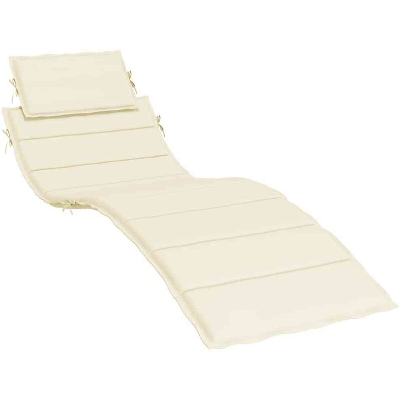 

vidaXL Cojín para tumbona color crema 186x58x4 cm - Crema