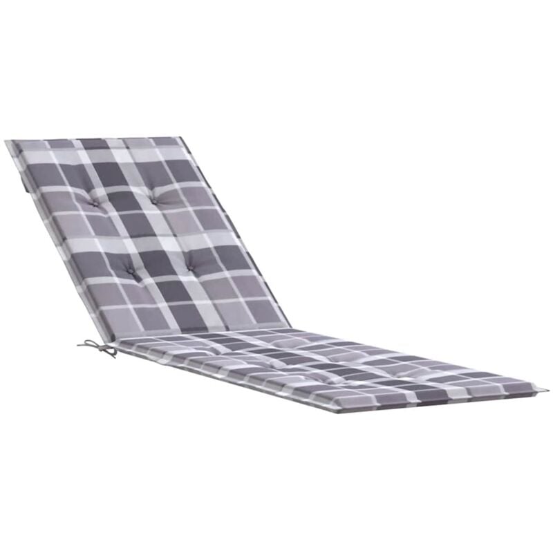 

vidaXL Cojín para tumbona estampado a cuadros grises (75+105)x50x4 cm - Multicolor