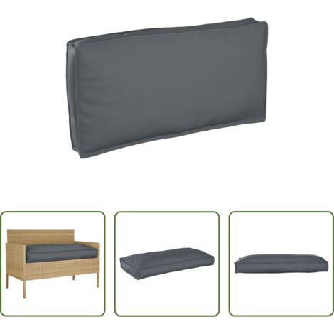 vidaXL Cojín resistente al agua -  Cojín Antracita 120 x 60 x 12 cm Tela Oxford