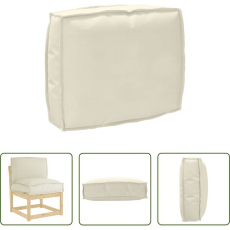 vidaXL Cojín resistente al agua -  Cojín Crema 50 x 40 x 12 cm Tela Oxford