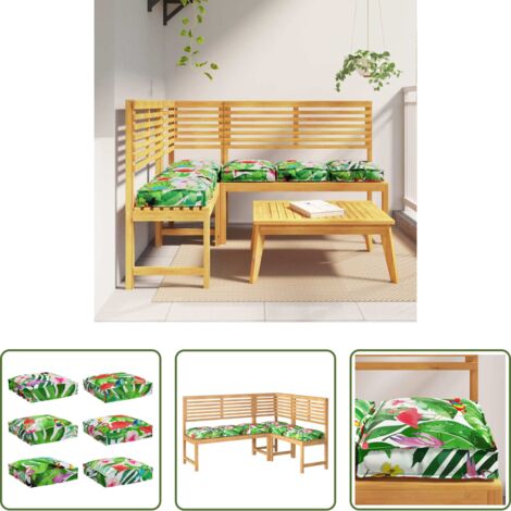 vidaXL Cojín resistente al agua -  Cojín Floral 6 pcs Multicolor 40 x 40 x 8 cm Tela Oxford