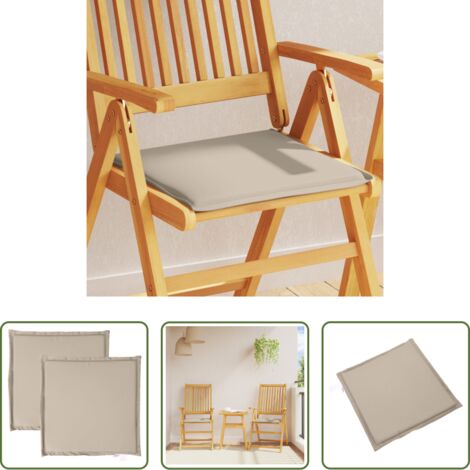 vidaXL Cojines cuadrados -  Cojines de asiento de jardín cuadrados 2 uds taupe 45x45x2 cm