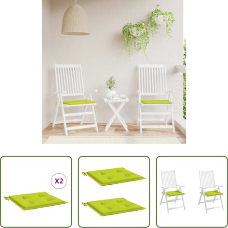 vidaXL Cojines de exterior -  Cojines de silla de jardín 2 uds tela Oxford verde 50x50x4 cm