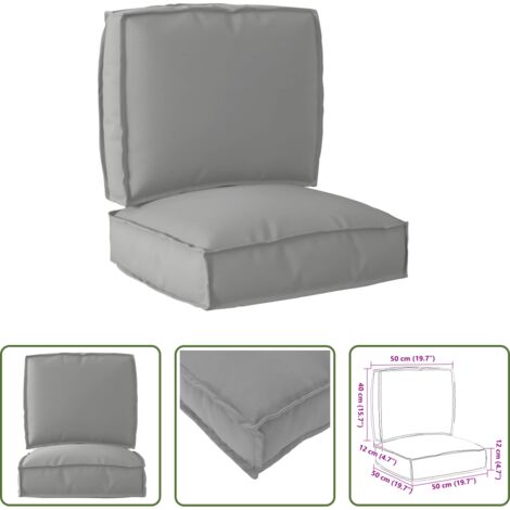 vidaXL Cojines de exterior -  Juego de Cojines para Palets 2 pcs Gris Tela Oxford