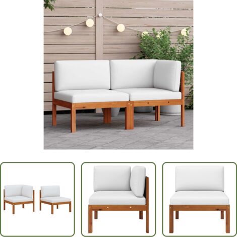 vidaXL Cojines de madera -  Conjunto de jardín de 2 piezas con cojines de madera de acacia y cuerda