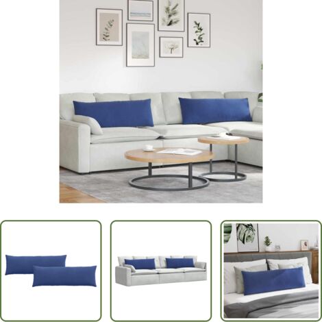 vidaXL Cojines de pana -  Cojines de sofá 2 pcs Azul Policía 120 x 40 cm Tela de pana