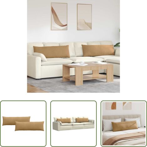 vidaXL Cojines de pana -  Cojines de sofá 2 pcs Marrón 120 x 40 cm Tela de pana