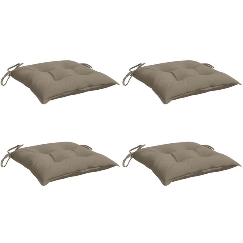 

vidaXL Cojines de silla 4 unidades tela gris taupé 50x50x7 cm - Gris Topo