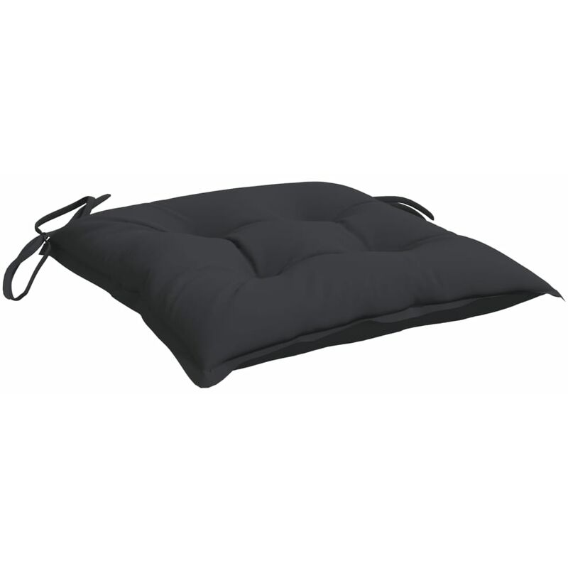 

vidaXL Cojines de silla 2 unidades tela negro 40x40x7 cm - Negro