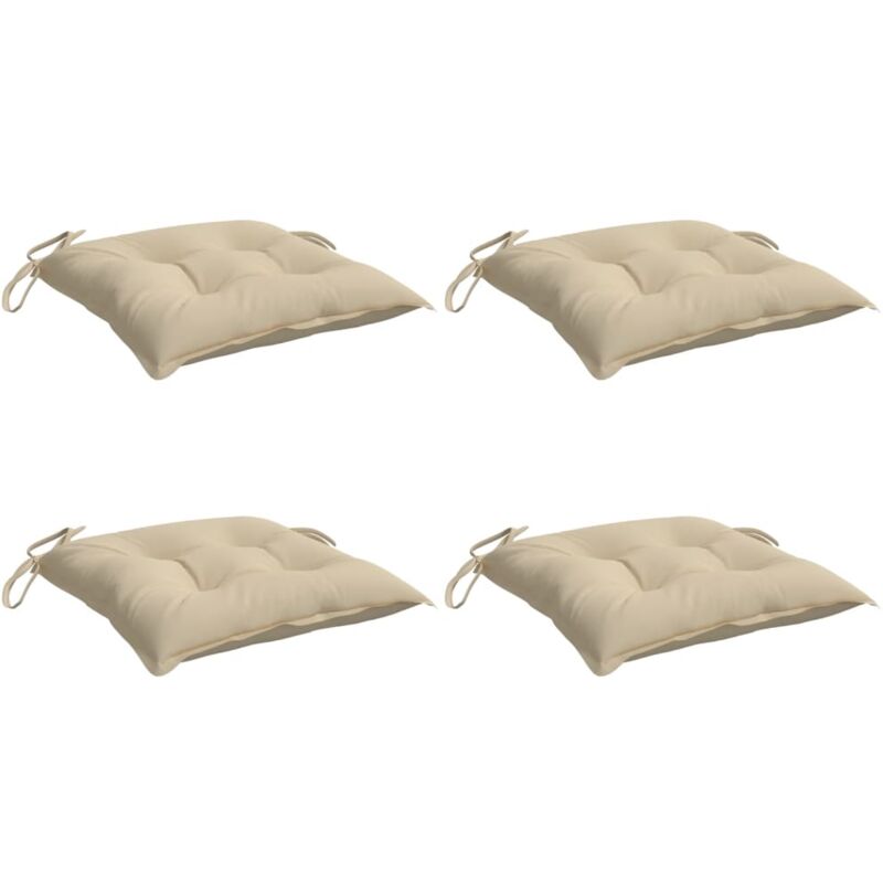 

vidaXL Cojines de silla 4 unidades tela beige 40x40x7 cm - Beige