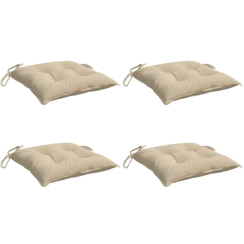 

vidaXL Cojines de silla 4 unidades tela beige 50x50x7 cm - Beige