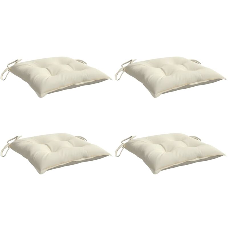 

Cojines de silla 4 unidades tela blanco crema 40x40x7 cm - Blanco - Vidaxl