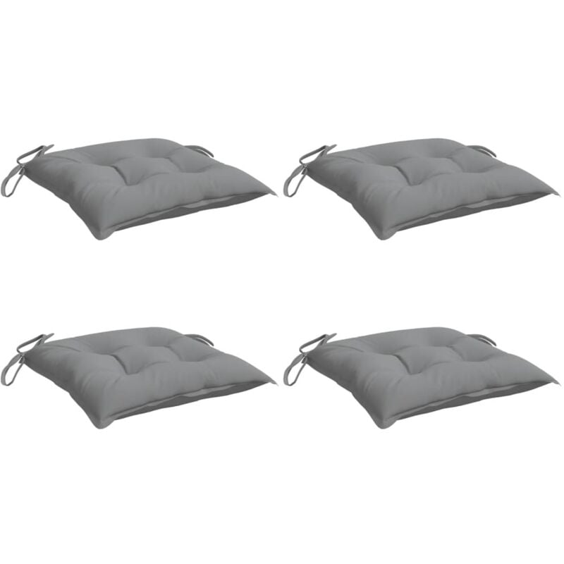 

vidaXL Cojines de silla 4 unidades tela gris 50x50x7 cm - Gris