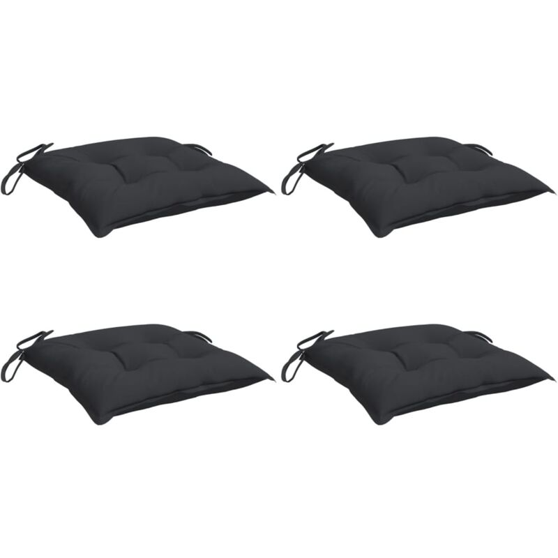 

Cojines de silla 4 unidades tela negro 40x40x7 cm - Negro - Vidaxl