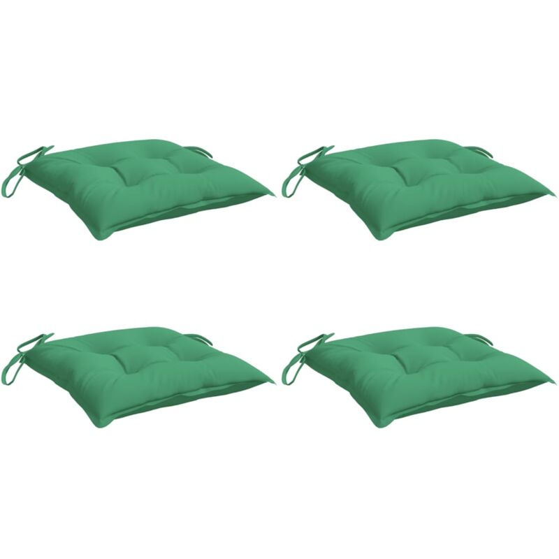 

Cojines de silla 4 unidades tela verde 40x40x7 cm - Verde - Vidaxl