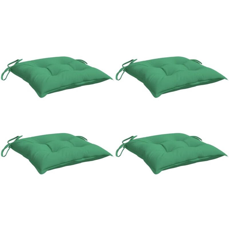 

vidaXL Cojines de silla 4 unidades verde 50x50x7 cm - Verde