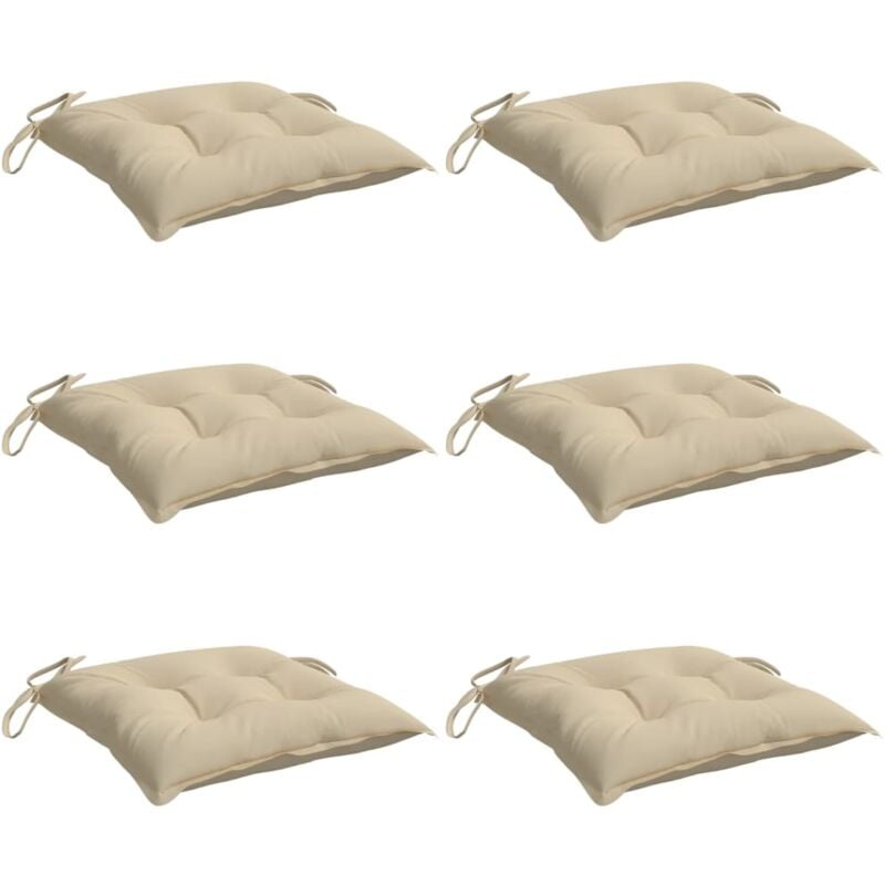 

vidaXL Cojines de silla 6 unidades tela beige 50x50x7 cm - Beige