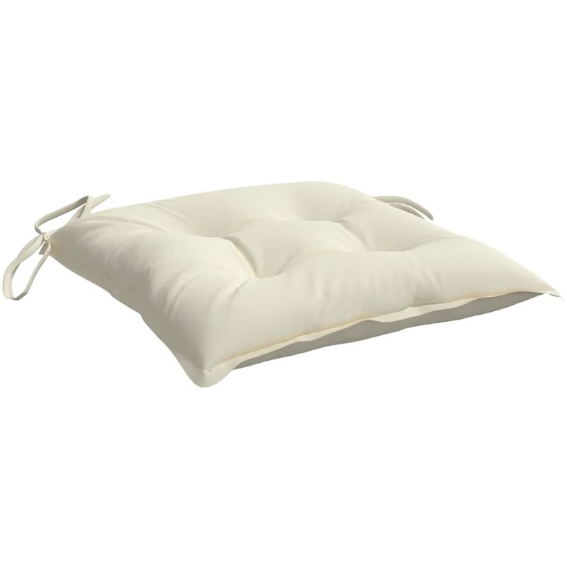 

vidaXL Cojines de silla 6 unidades tela blanco crema 40x40x7 cm - Blanco
