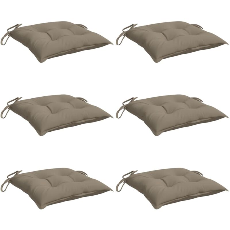 

vidaXL Cojines de silla 6 unidades tela gris taupé 40x40x7 cm - Gris Topo