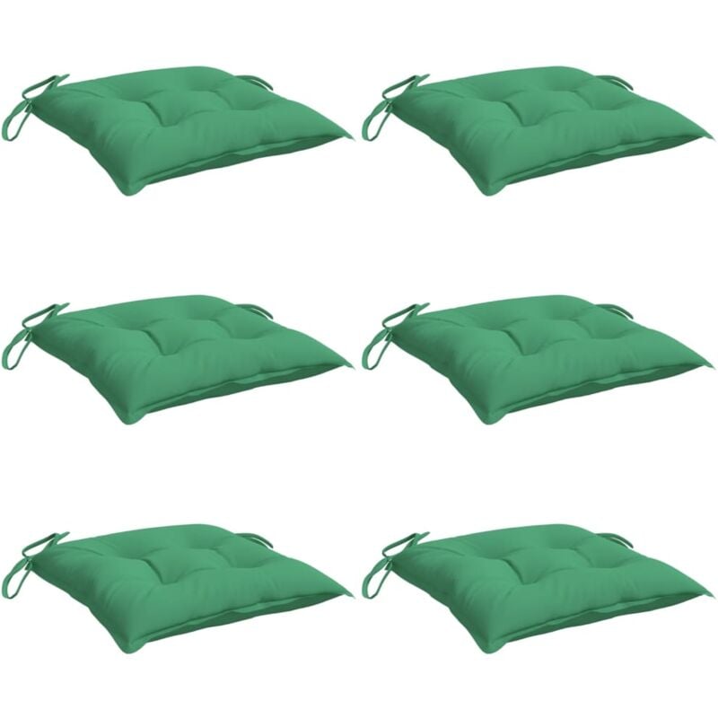 

vidaXL Cojines de silla 6 unidades verde 50x50x7 cm - Verde