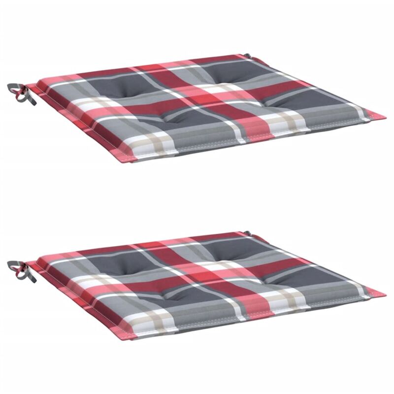

Cojines de silla de jardín 2 uds tela a cuadros rojos 50x50x4cm - Multicolor - Vidaxl