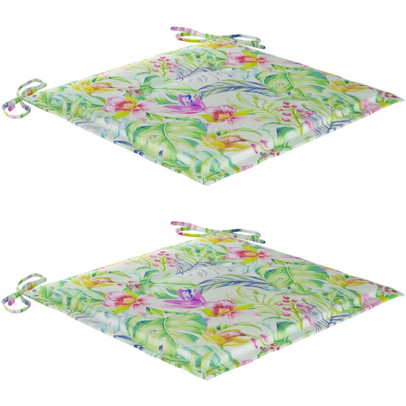 

Cojines de silla de jardín 2 uds tela estampado hojas 40x40x4cm - Multicolor - Vidaxl