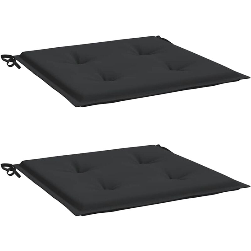 

Cojines de silla de jardín 2 uds tela negro 40x40x4 cm - Negro - Vidaxl