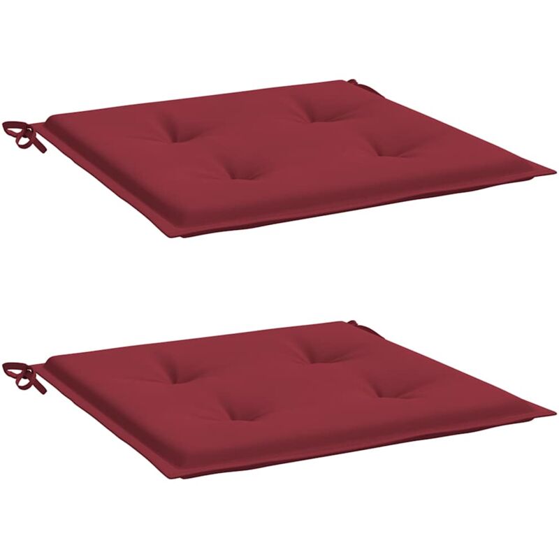 

Cojines de silla de jardín 2 uds tela rojo tinto 40x40x4 cm - Rojo - Vidaxl