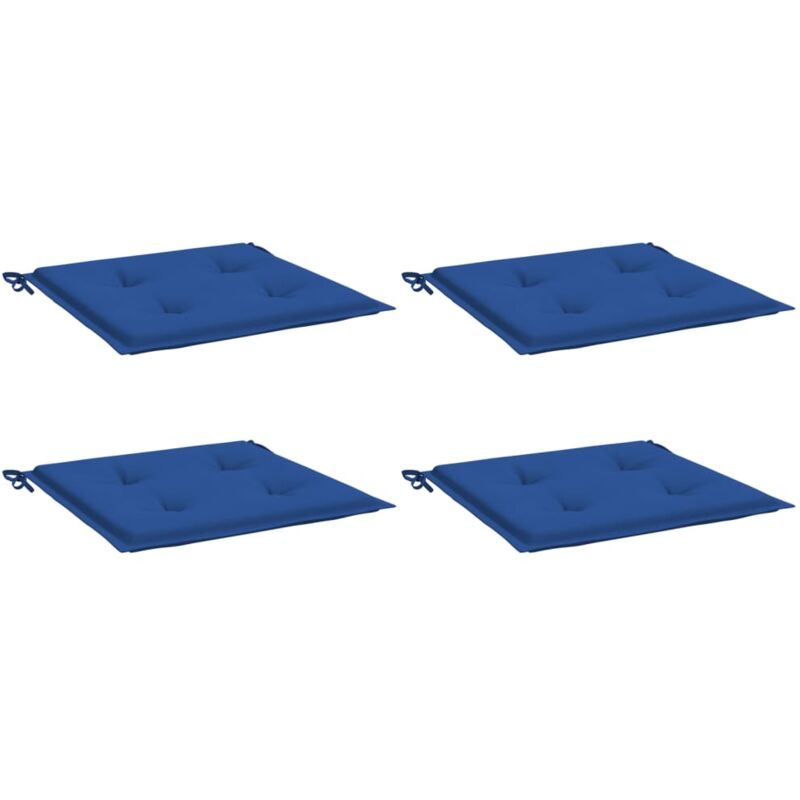 

vidaXL Cojines de silla de jardín 4 uds tela azul real 50x50x4 cm - Azul