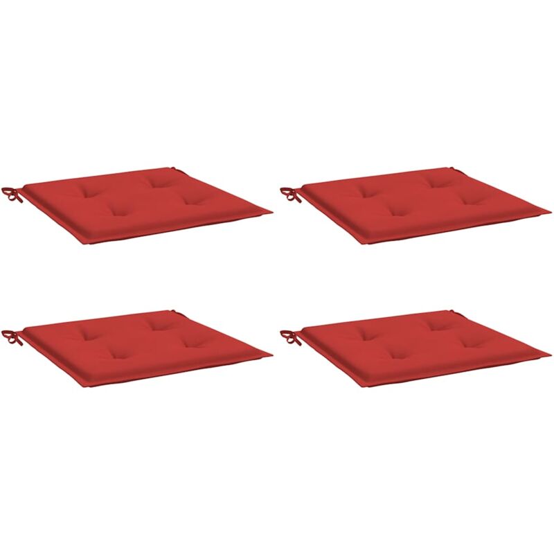 

vidaXL Cojines de silla de jardín 4 uds tela rojo 50x50x4 cm - Rojo