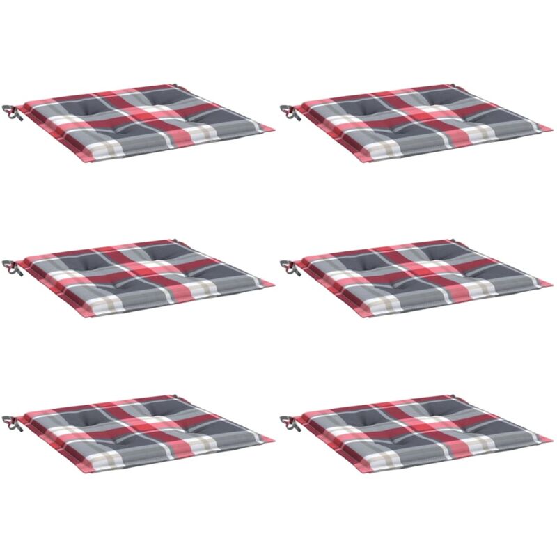 

Cojines de silla de jardín 6 uds tela a cuadros rojos 40x40x4cm - Multicolor - Vidaxl