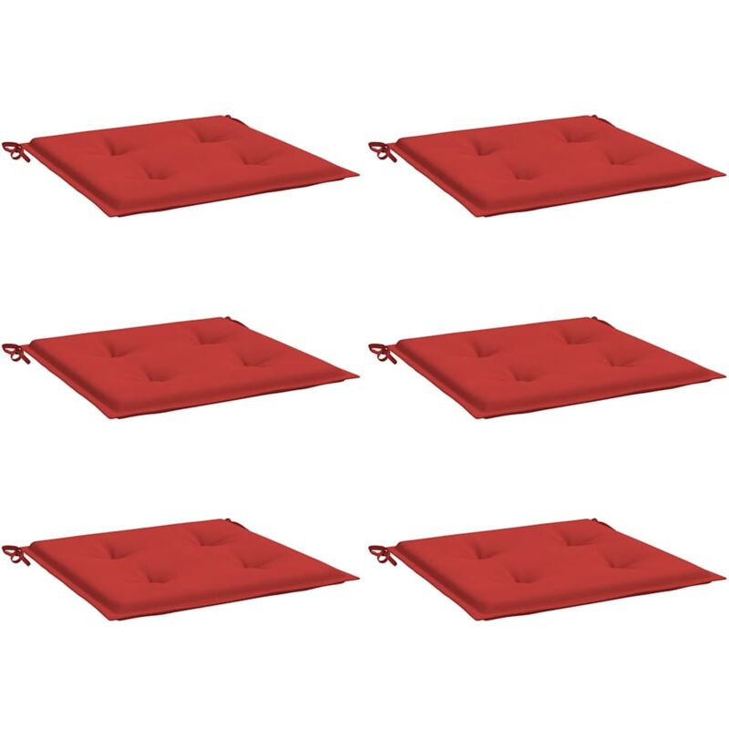 

vidaXL Cojines de silla de jardín 6 uds tela rojo 40x40x4 cm - Rojo