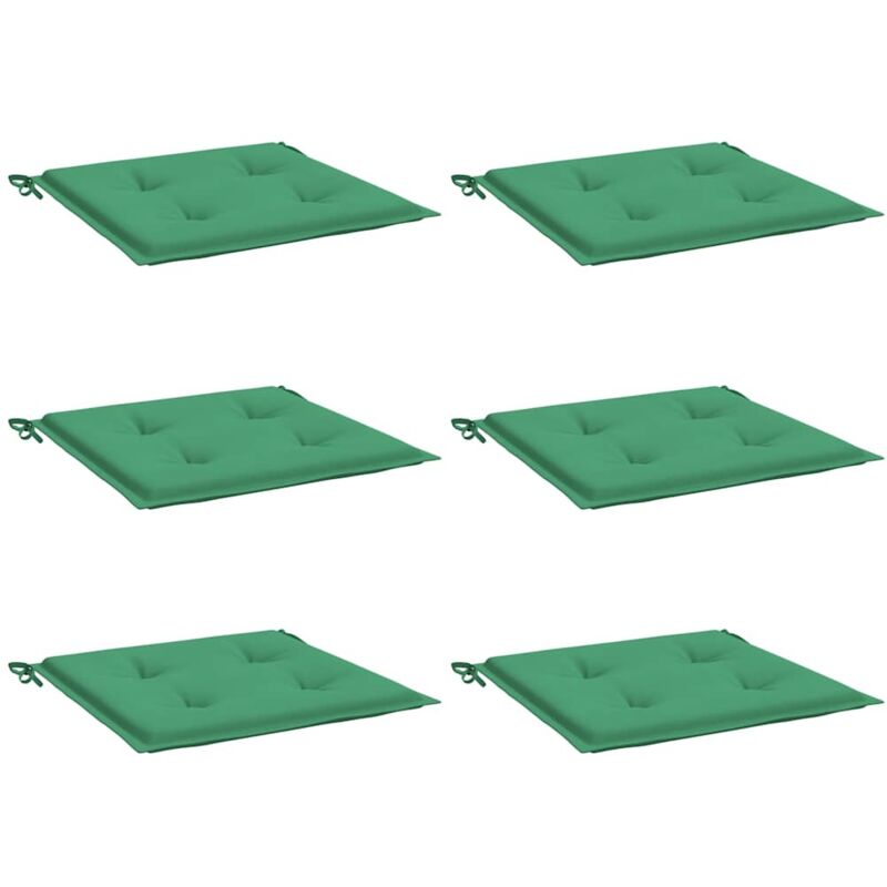 

Cojines de silla de jardín 6 uds tela verde 40x40x4 cm - Verde - Vidaxl